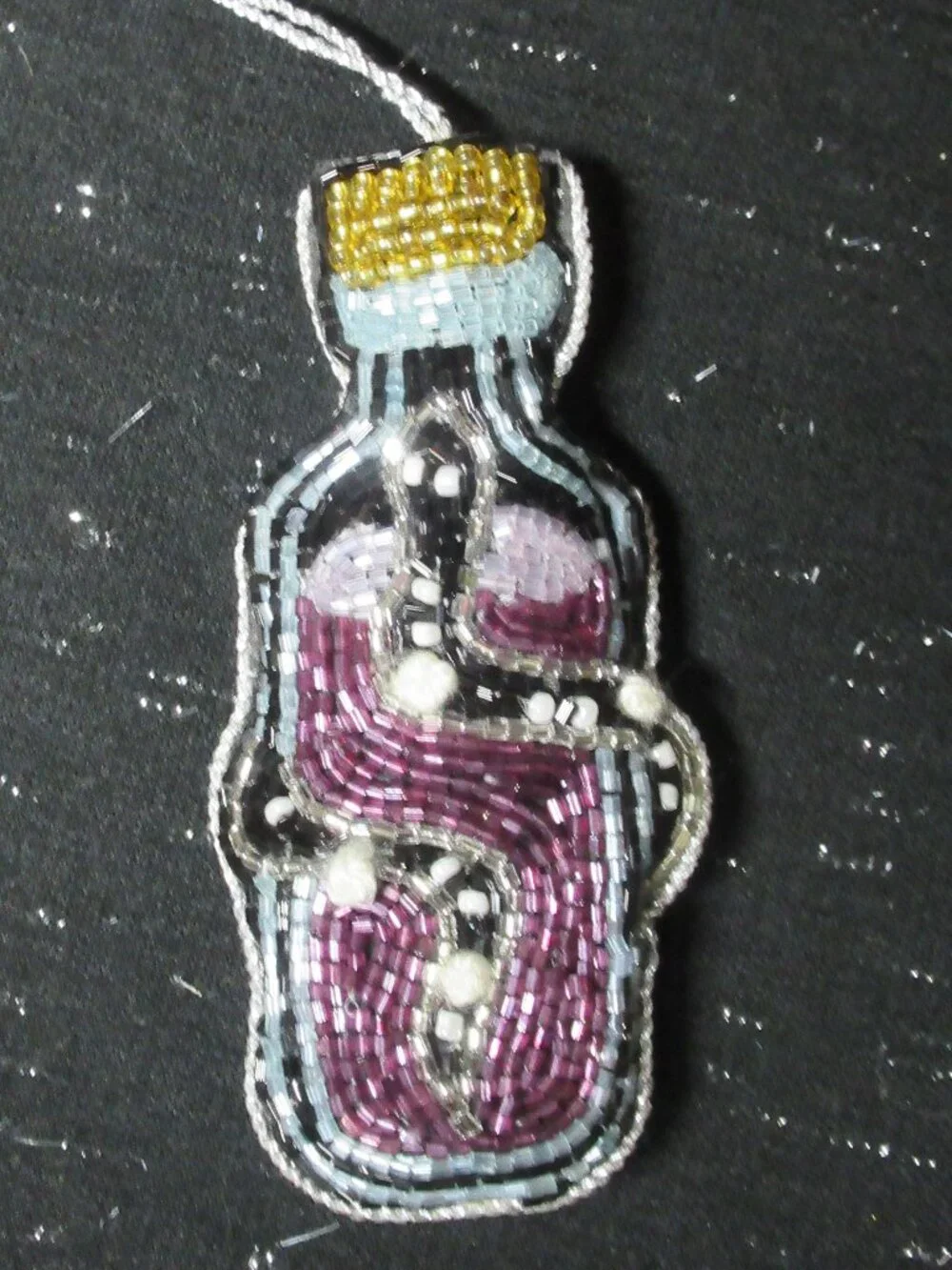 Halloween Beaded Potion Bottle Ornament